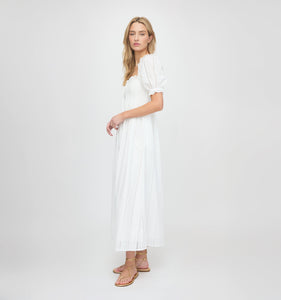 The Scarlett Nap Dress in White Broderie Voile