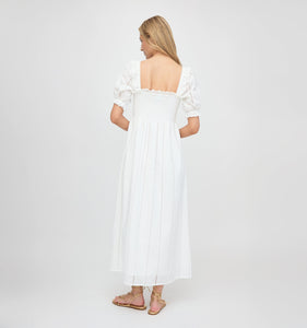 The Scarlett Nap Dress in White Broderie Voile