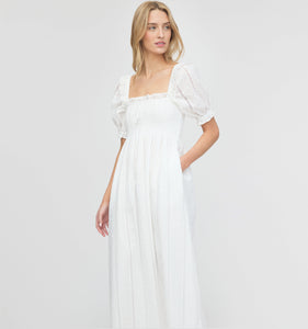 The Scarlett Nap Dress in White Broderie Voile