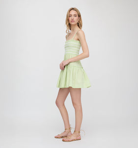 The Seraphina Mini Nap Dress in Lime Gingham