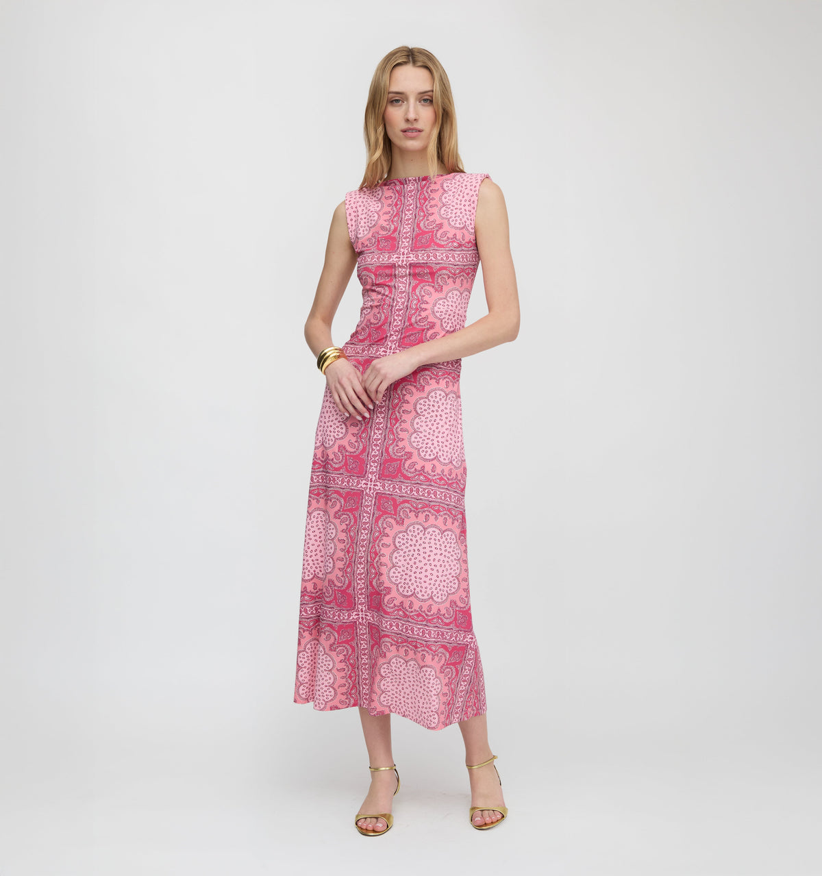 The Sloane Dress in Berry Paisley Scarf