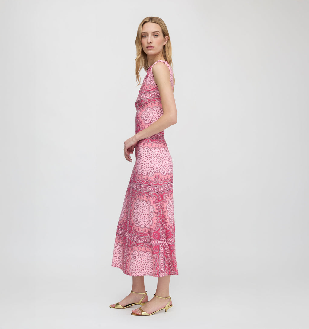 The Sloane Dress in Berry Paisley Scarf