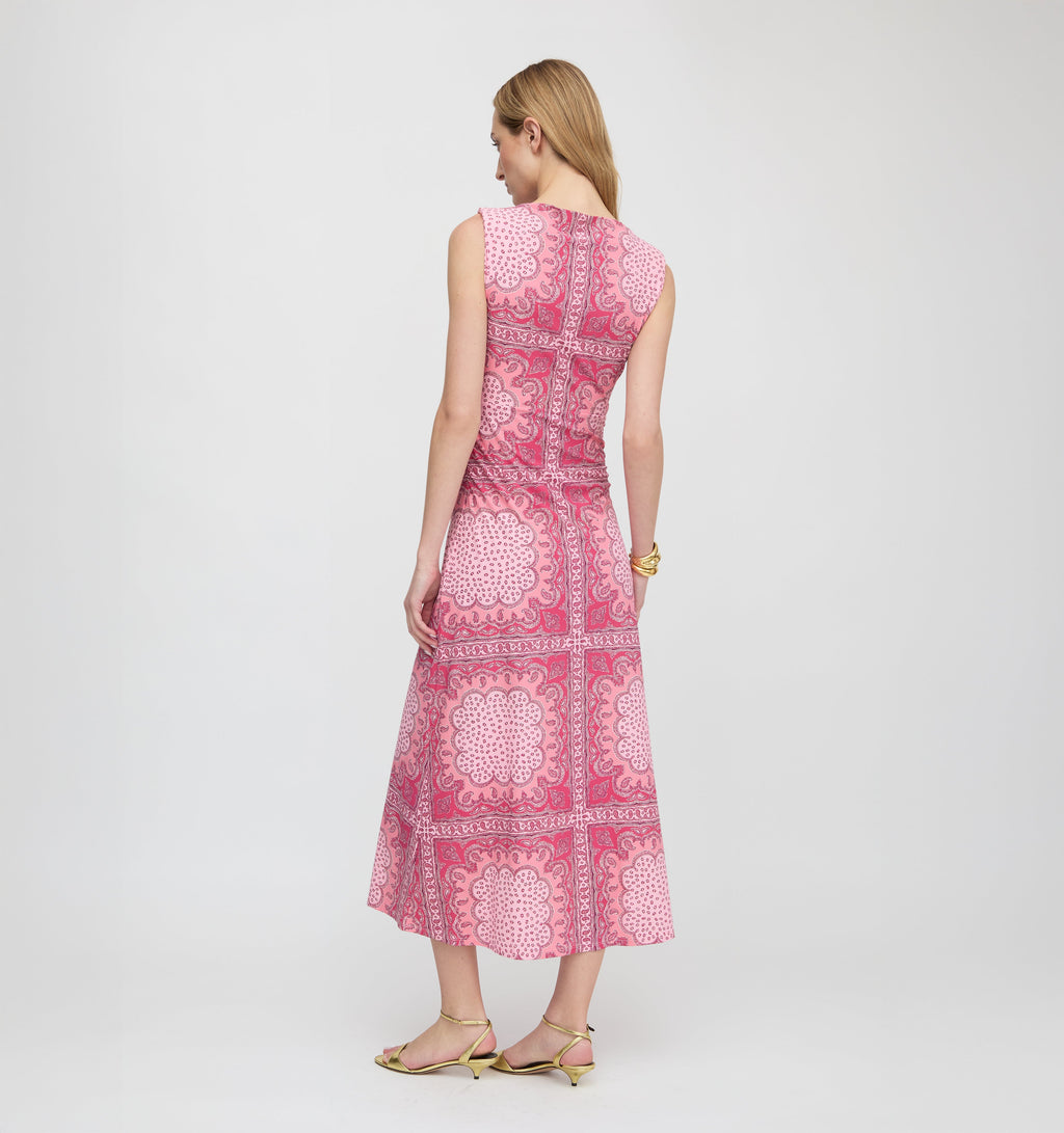 The Sloane Dress in Berry Paisley Scarf