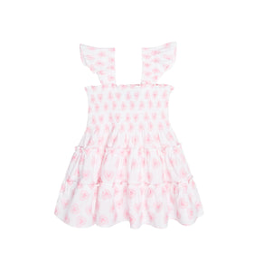 The Tiny Ellie Nap Dress in Doily Heart Pink