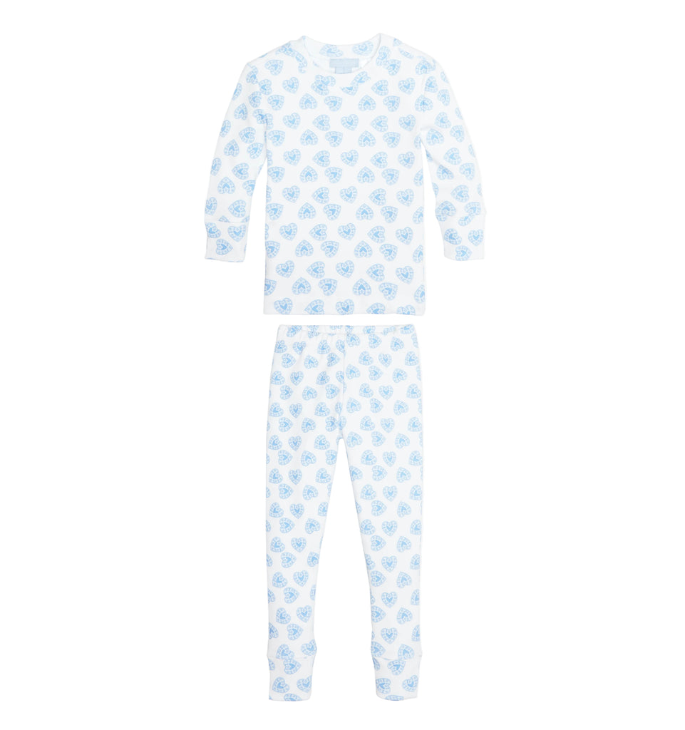 The Baby Sully PJ Set in Doily Heart Blue