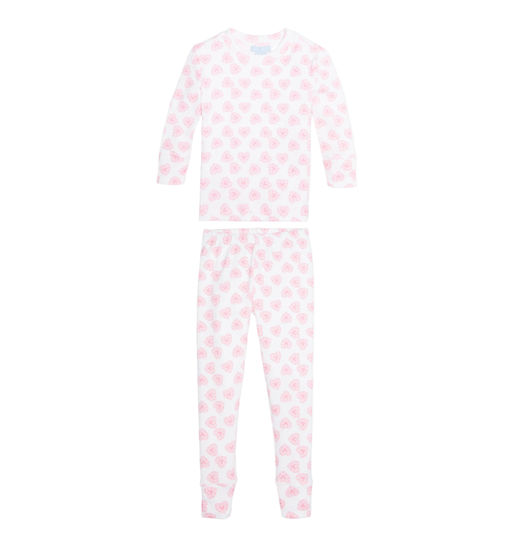 The Tiny Sully PJ Set in Doily Heart Pink