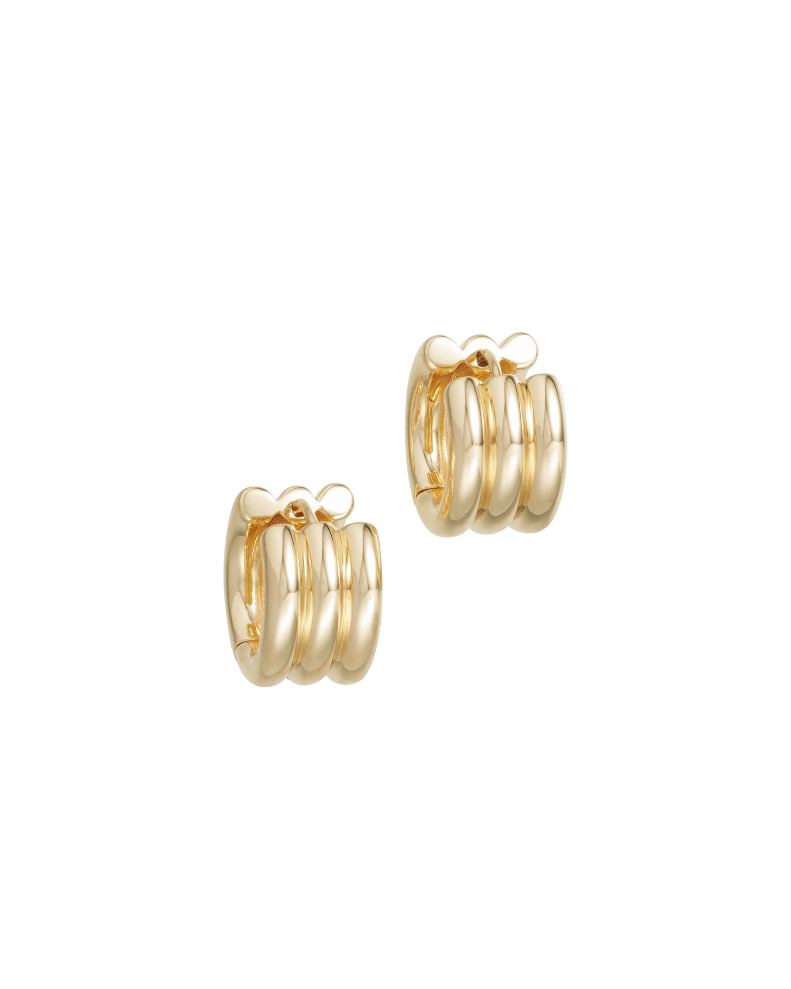 The Triple Tube Huggie in Gold