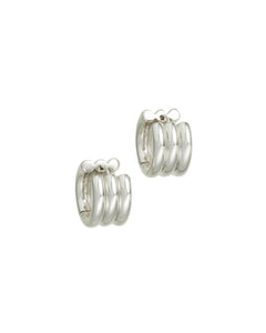 The Triple Tube Huggie in Silver