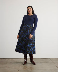 Thea Skirt in Maritime Blue & Army Multi