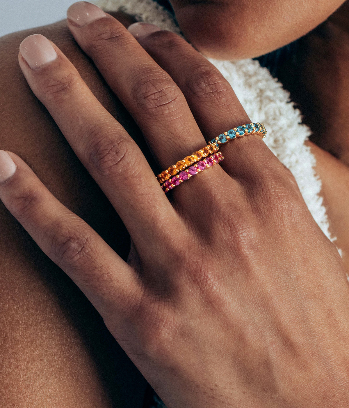 Theo Ring in Smoked Sapphire - Loren Hope