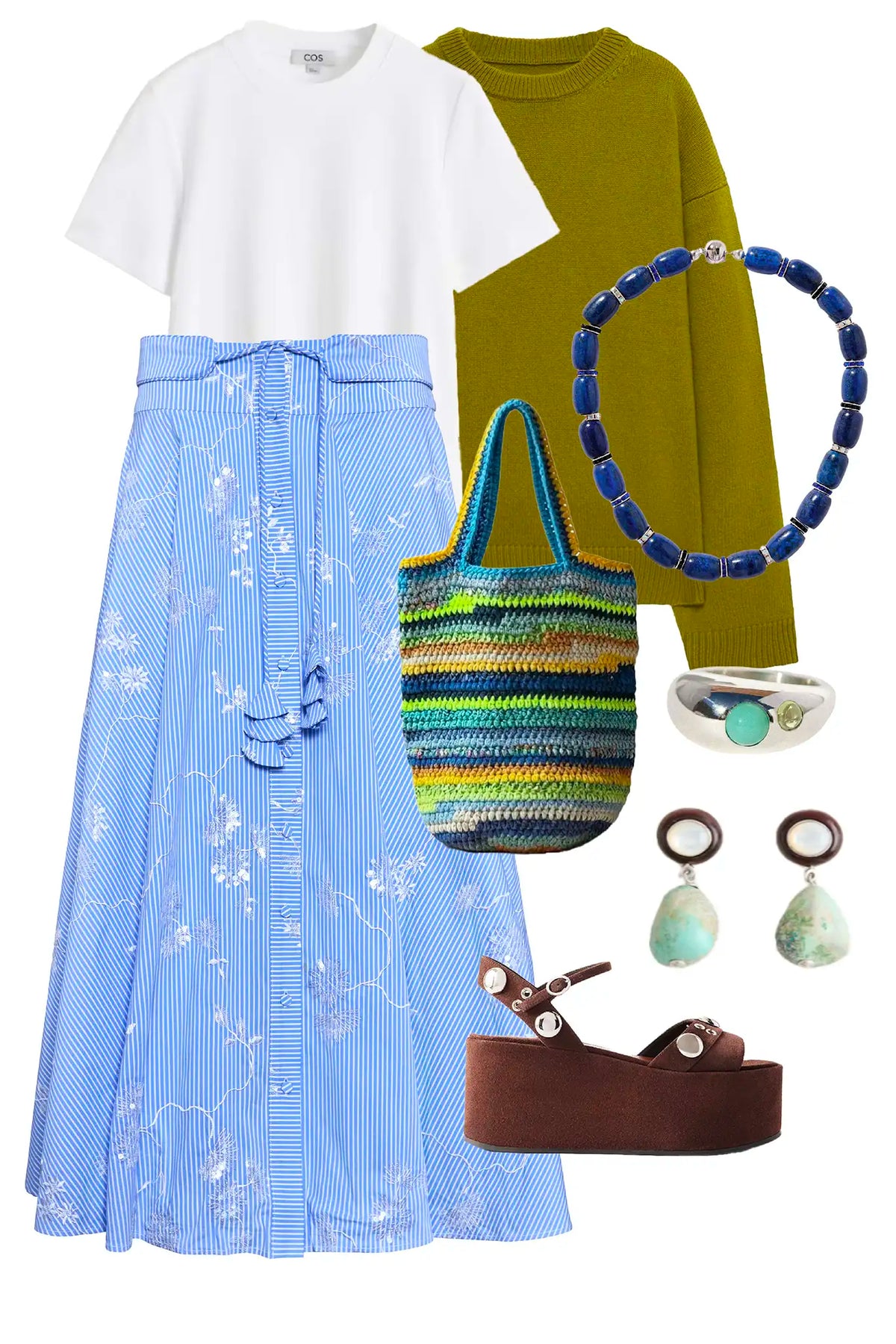 Thistle Skirt in Sullivan Stripe styled.