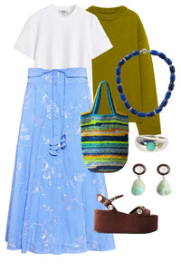 Thistle Skirt in Sullivan Stripe styled.