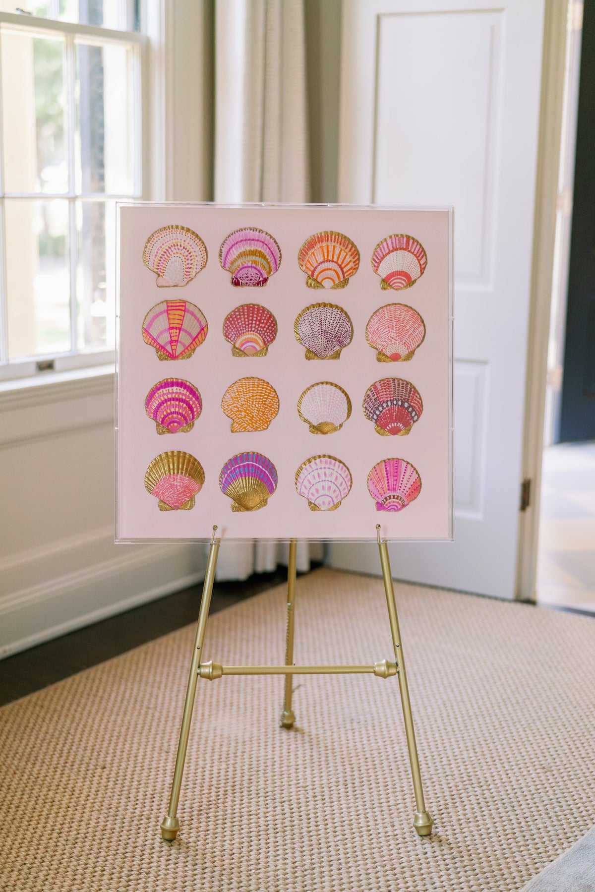 24" x 24" Custom Shell Artwork by Erin Donahue Tice