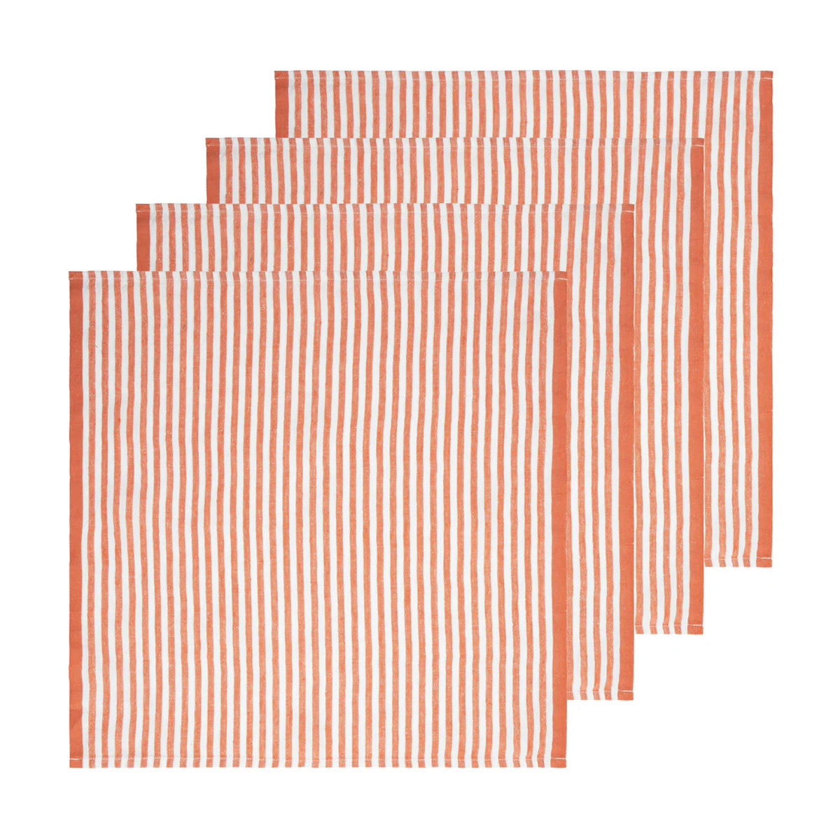 Ticking Stripe Napkin in Clementine, Set of 4