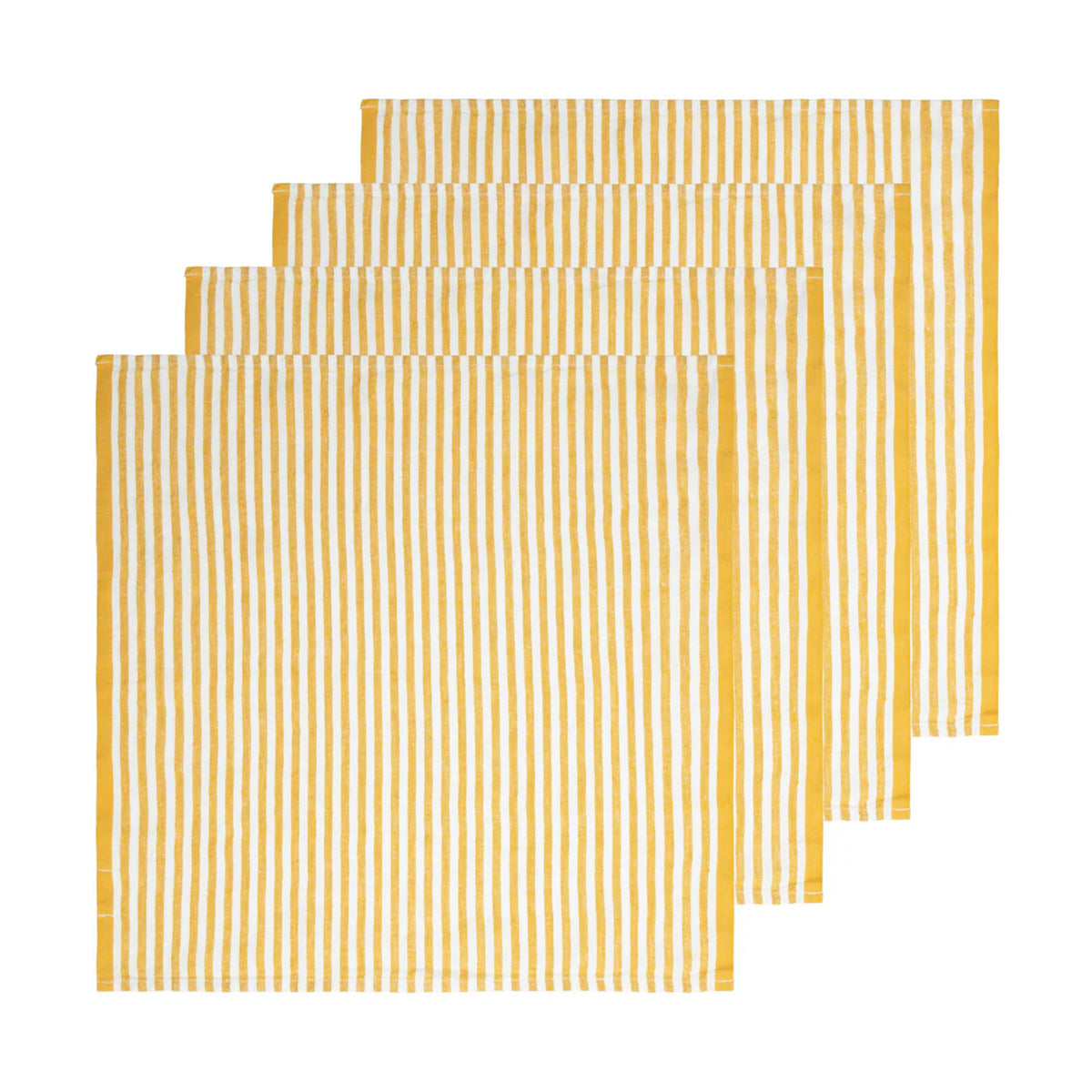 Ticking Stripe Napkin in Mustard, Set of 4