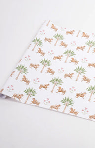 Tiger Palm Wrapping Paper In Crimson