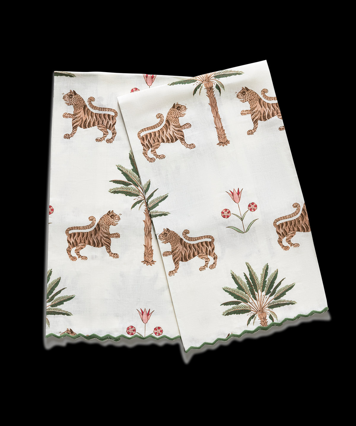 Matouk Schumacher Tiger Palm Guest Towels, Set of 2