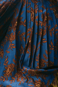 Close up of the Tilda Top in Wild Vine Blue. 