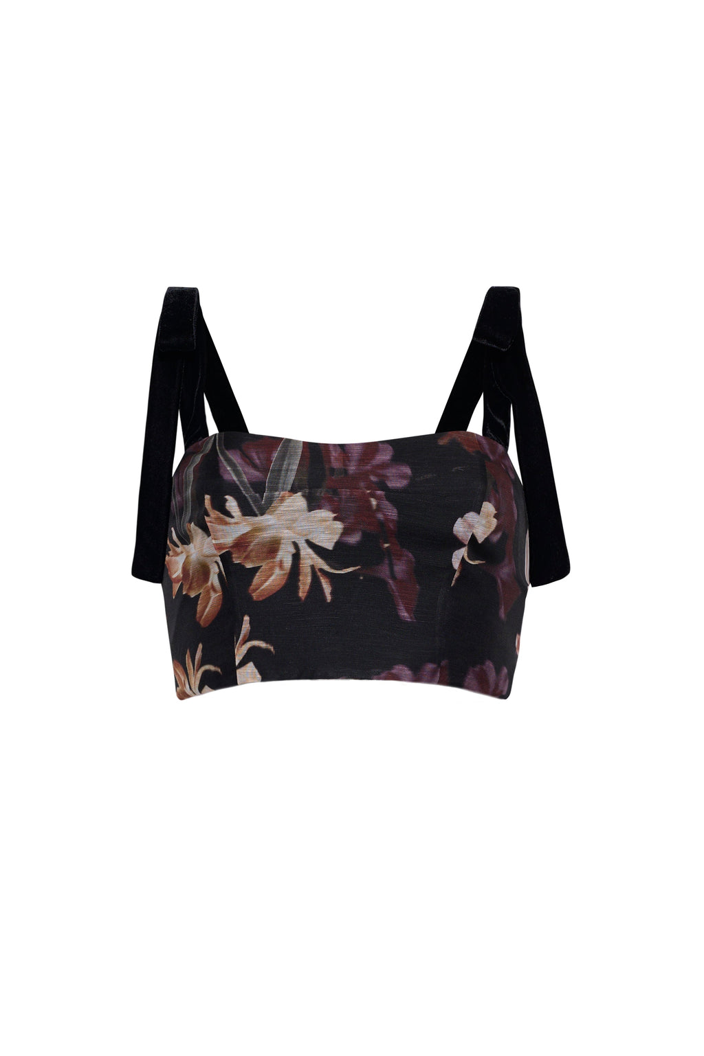 Tira Top in Elysian Flora Black
