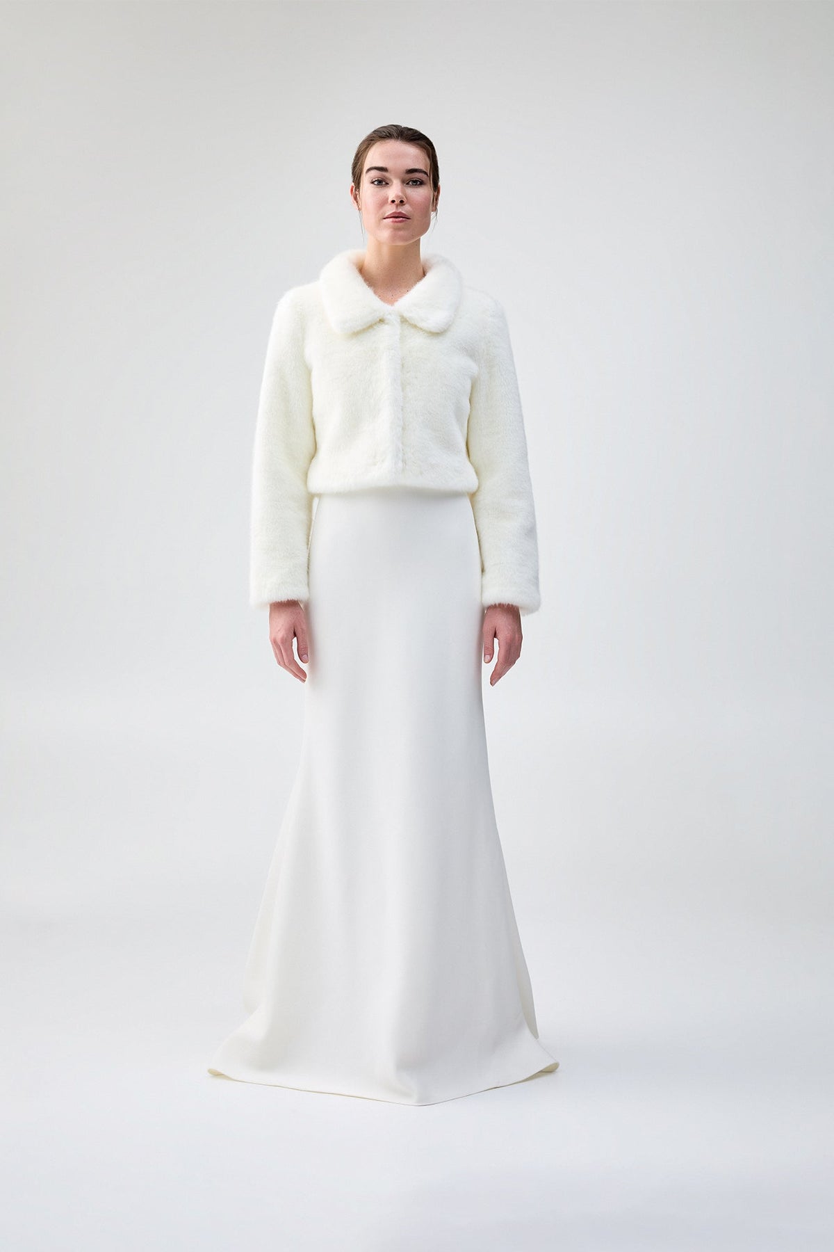 Tirage Cropped Jacket in Blanc