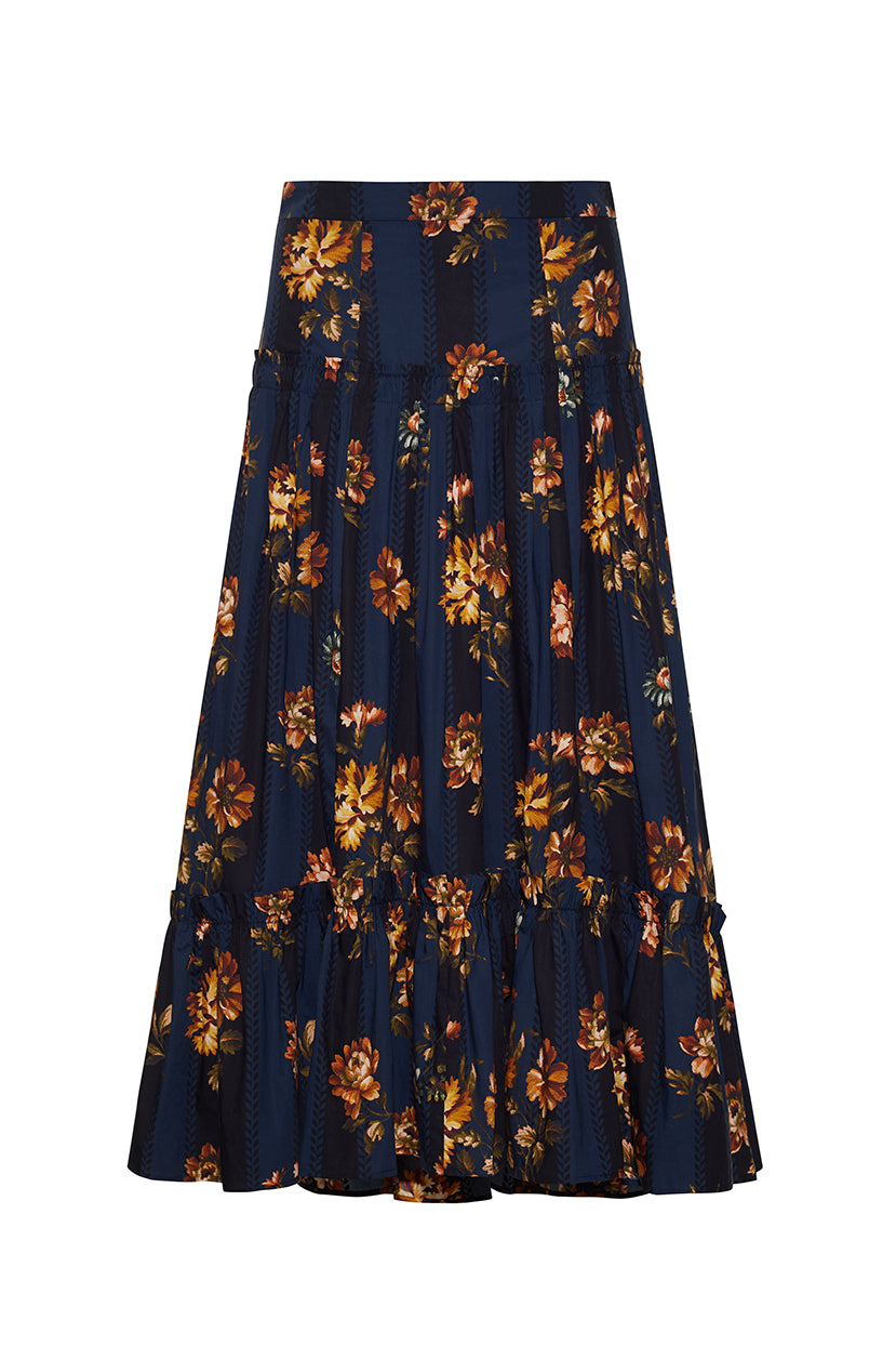 Tisbury Skirt in Amour Flora Navy