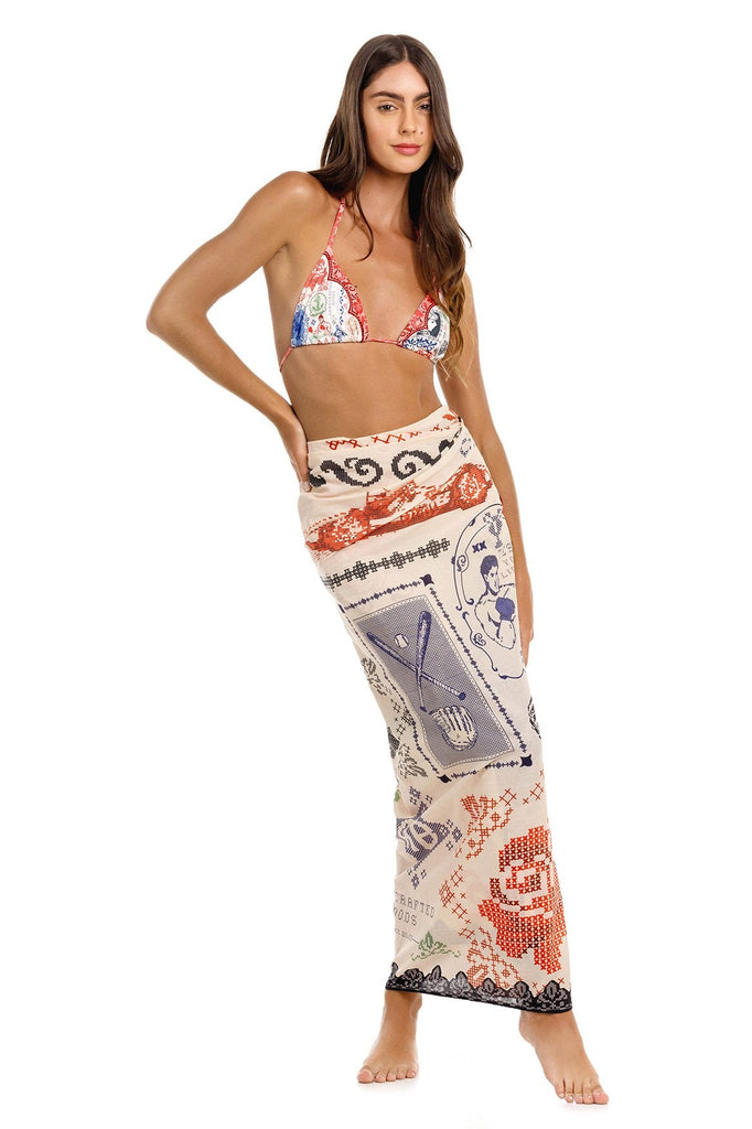 Marine Pareo Cover-Up in Tissu