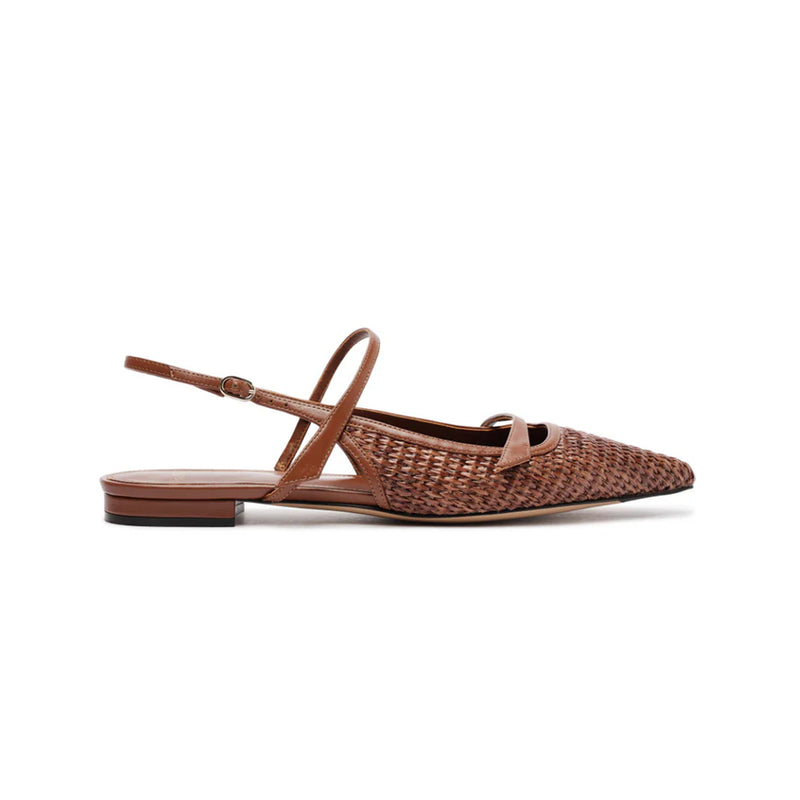 Tita Raffia Flat in Chocolate Fondue