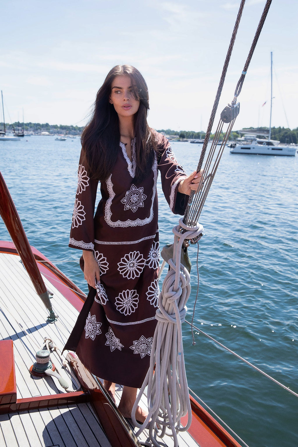 Beaded Olivia Kaftan in Tobacco