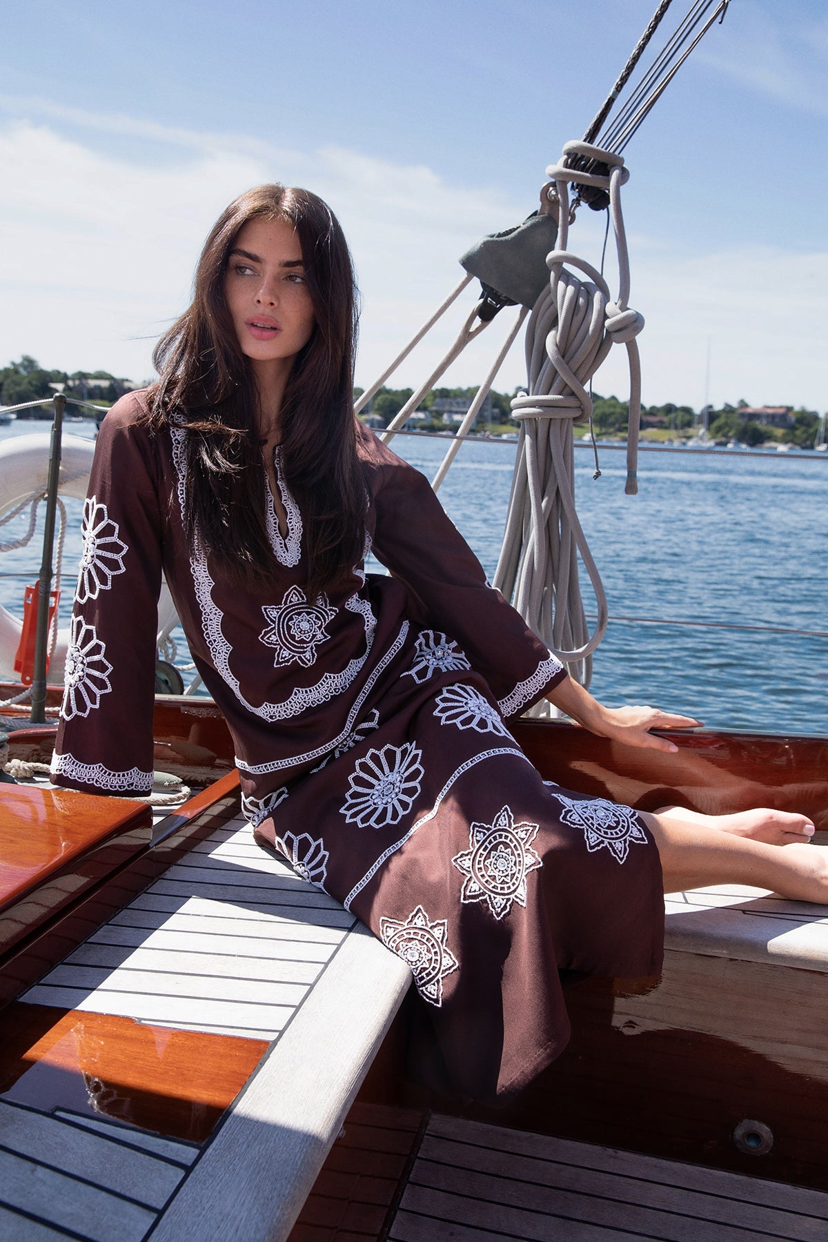 Beaded Olivia Kaftan in Tobacco