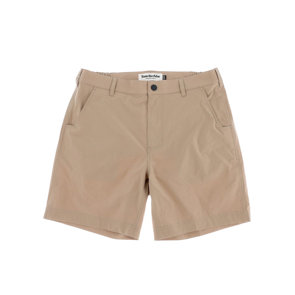 Tom Beckbe Crenshaw Performance Short for men features front pockets, belt loops, and a lightweight, breathable design.