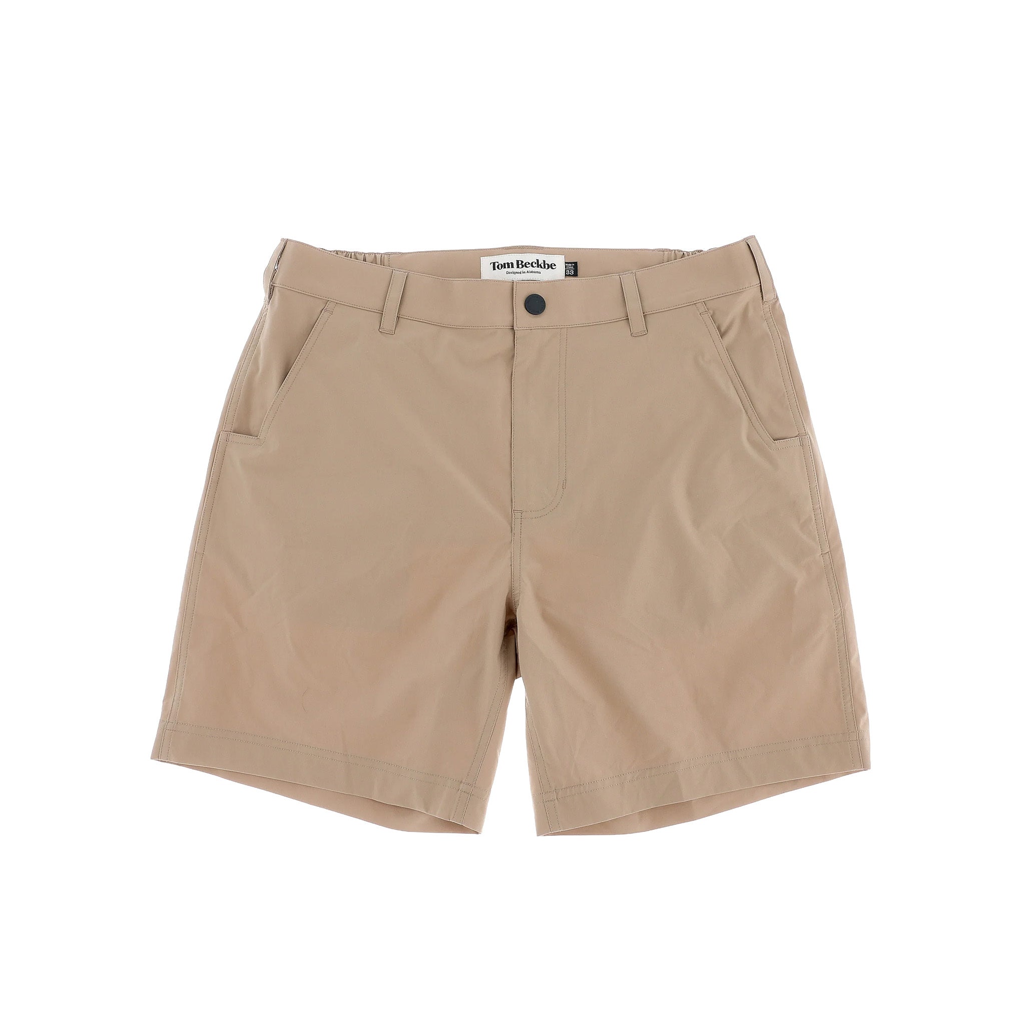 Tom Beckbe Crenshaw Performance Short for men features front pockets, belt loops, and a lightweight, breathable design.