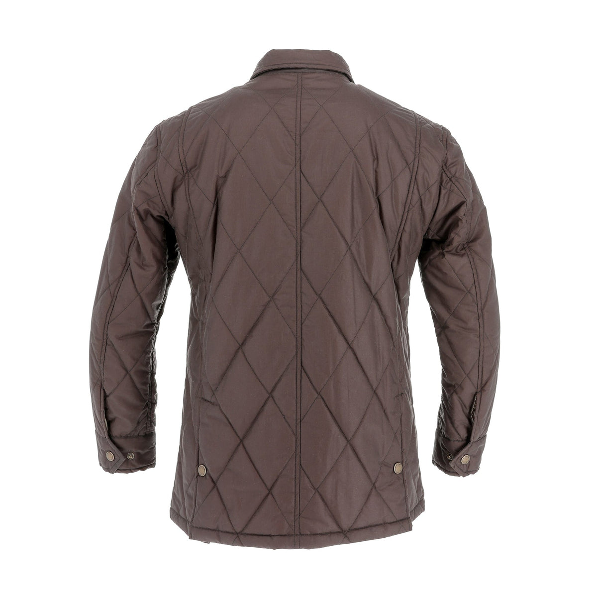 The Tom Beckbe Paddock Quilted Jacket features diamond stitching, button details, and a stylish weatherproof design.