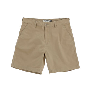 Reid Short by Tom Beckbe: Mid-rise, cotton chino with pockets, brass zip fly, belt loops & button closure.