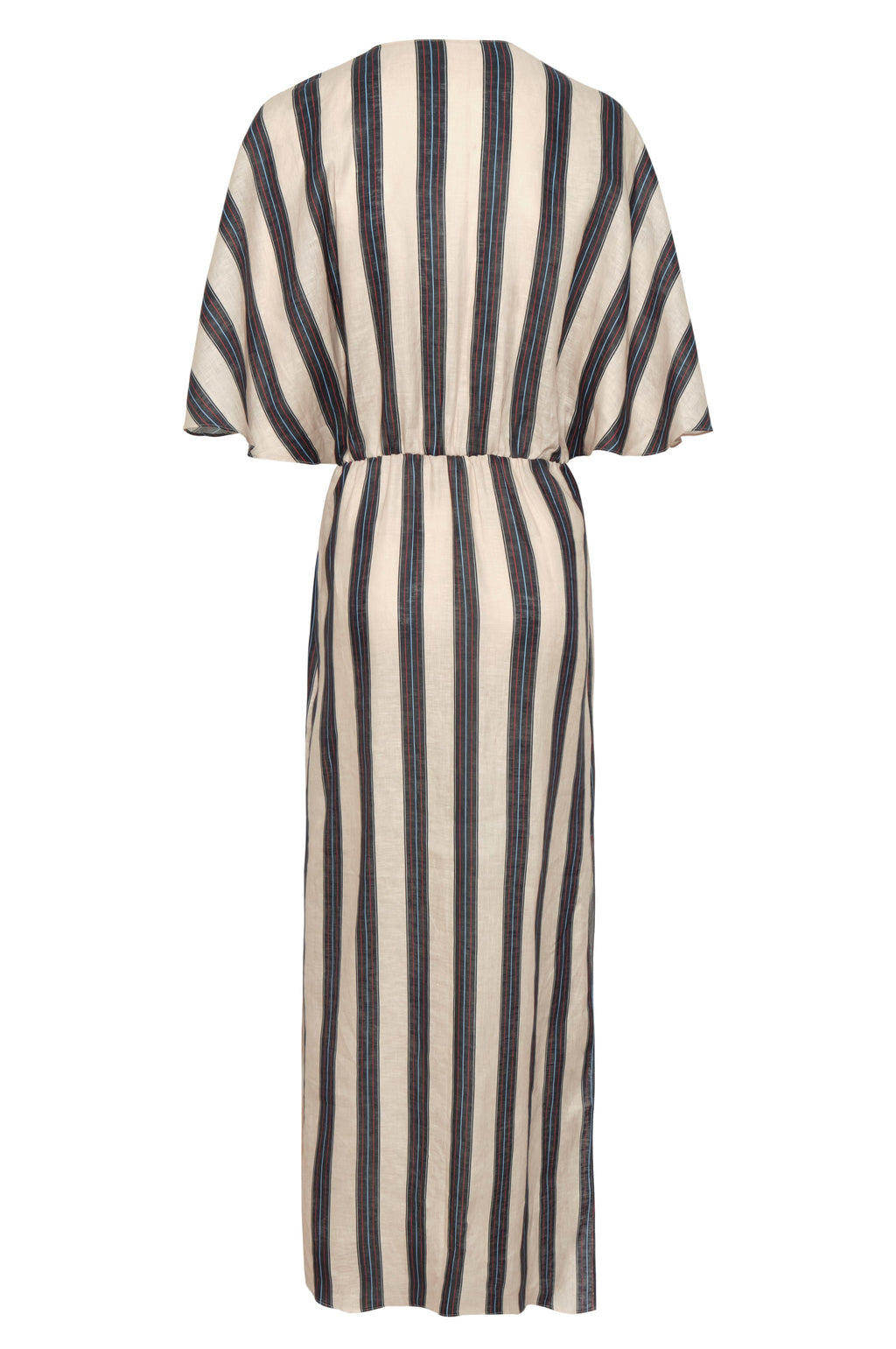 Topacio Linen Midi Tunic Dress in Navy Stripes