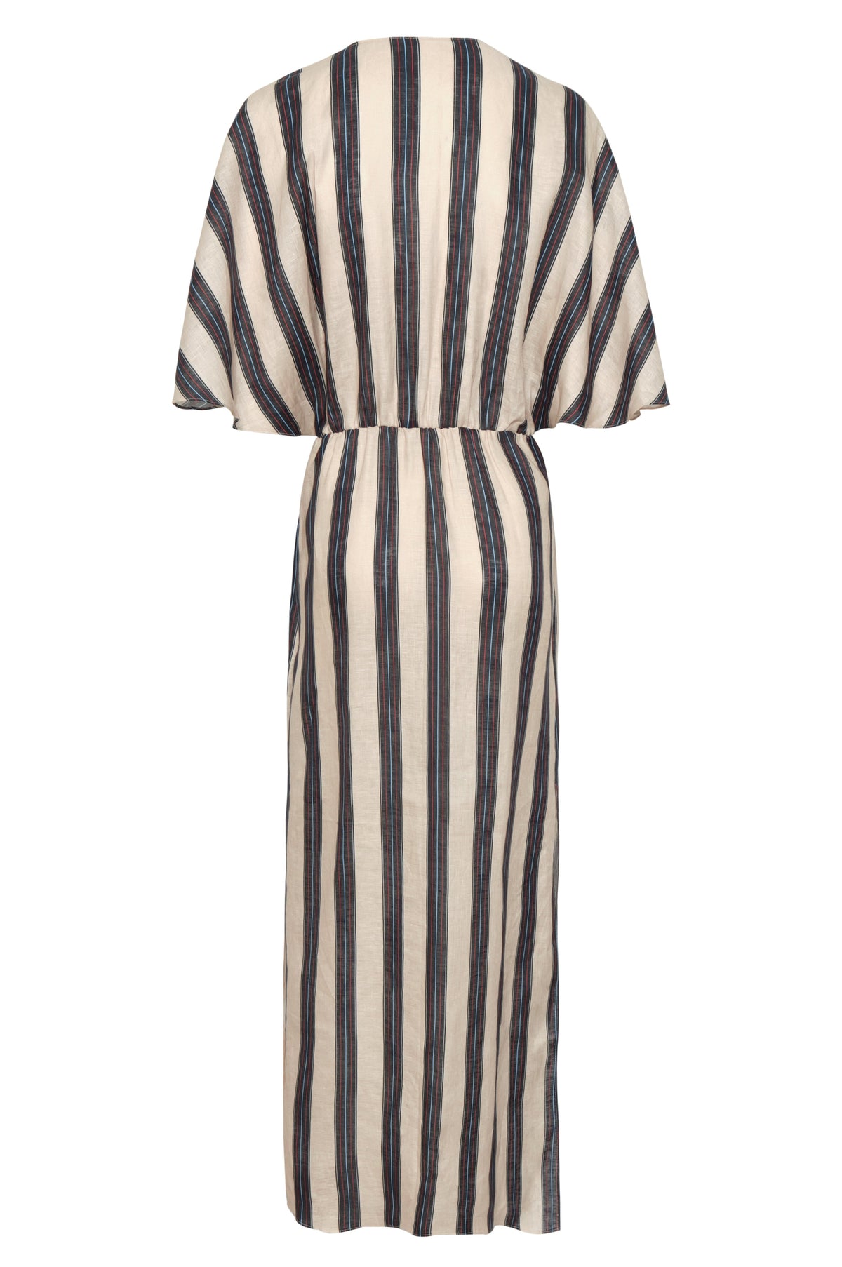 Topacio Linen Midi Tunic Dress in Navy Stripes