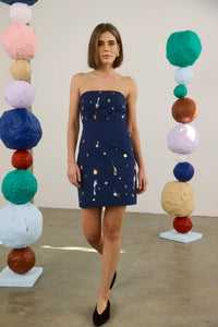 Tori Dress in Atelier Splatter Navy