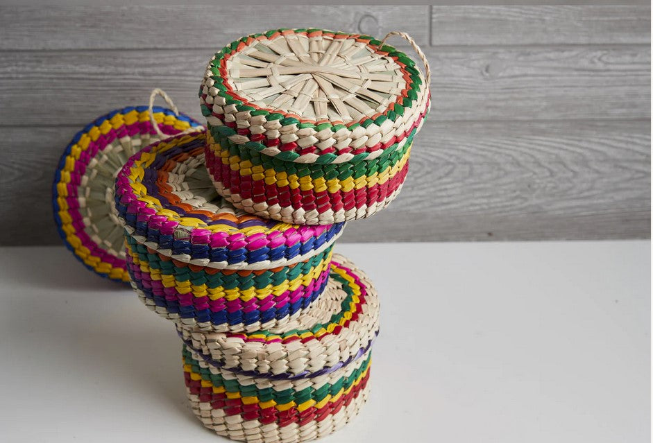 Mexican Woven Palm Tortilla Basket