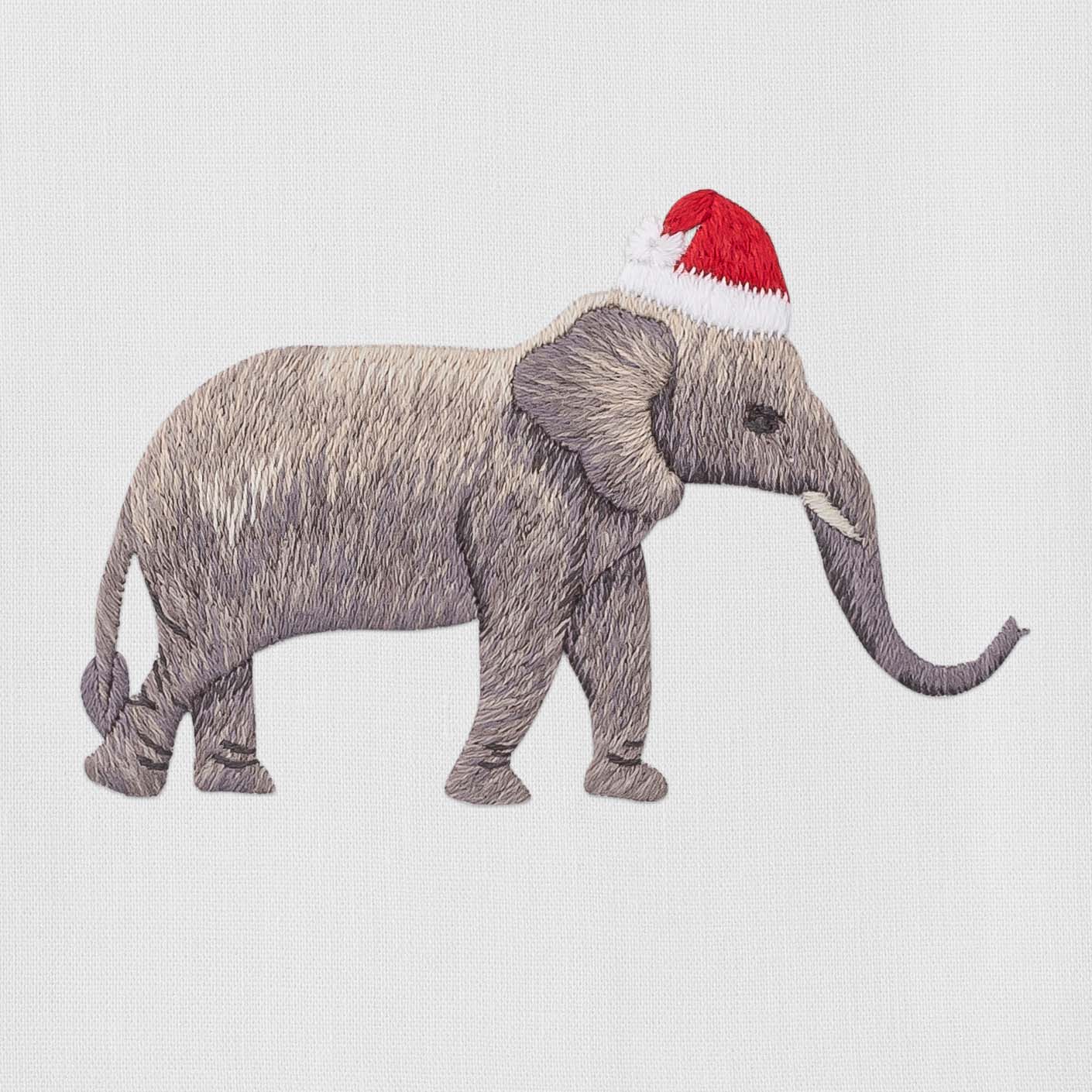 Santa Hat Elephant Hand Towel