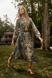 Townes Dress in Birds of a Feather Navy