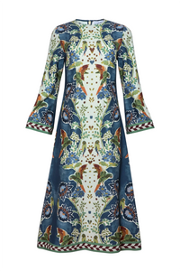 Townes Dress in Birds of a Feather Navy