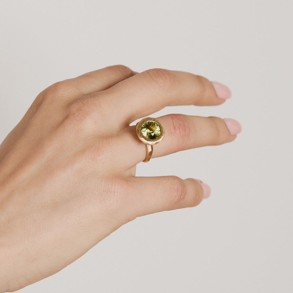 Mirage Ring in Green Tourmaline