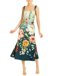 Tropez Reversible Midi Dress in Navy Morning Garden Ombre