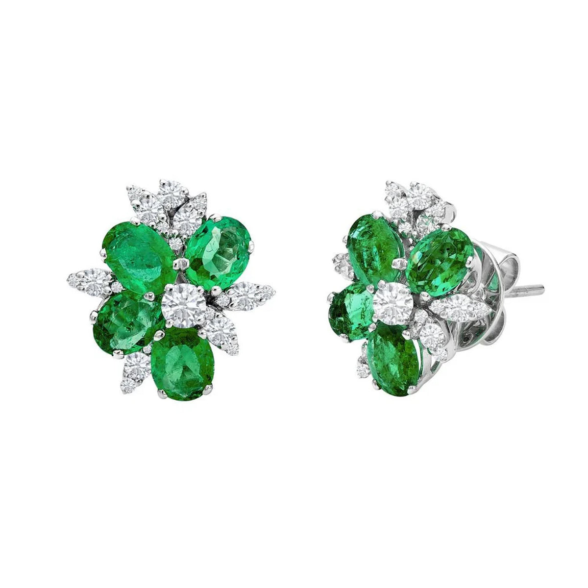 Tropical Paradise Rainforest Mini Emerald Stud Earrings