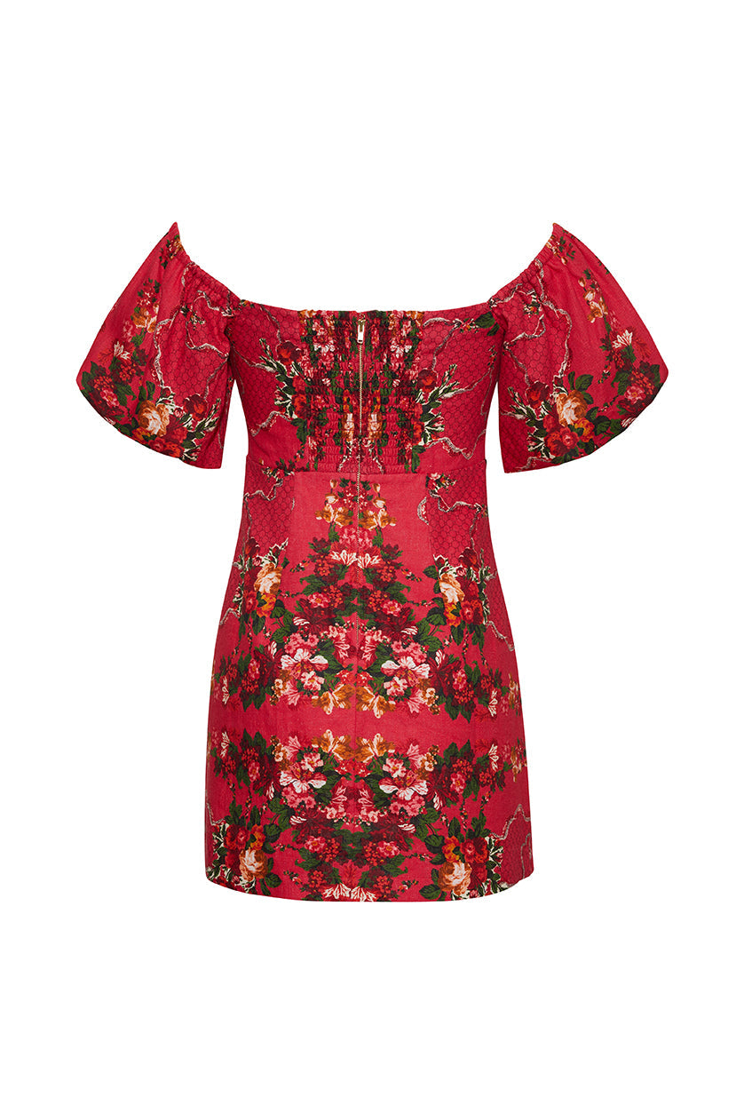 Tully Mini Dress in Gemma Scarf Pink