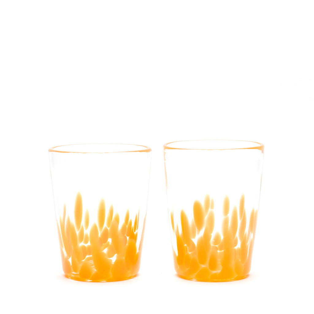 Orange/Transparent Spotted Tumblers, Set of 2