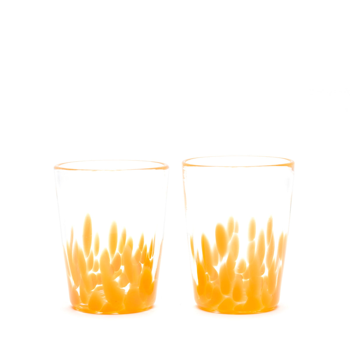Orange/Transparent Spotted Tumblers, Set of 2