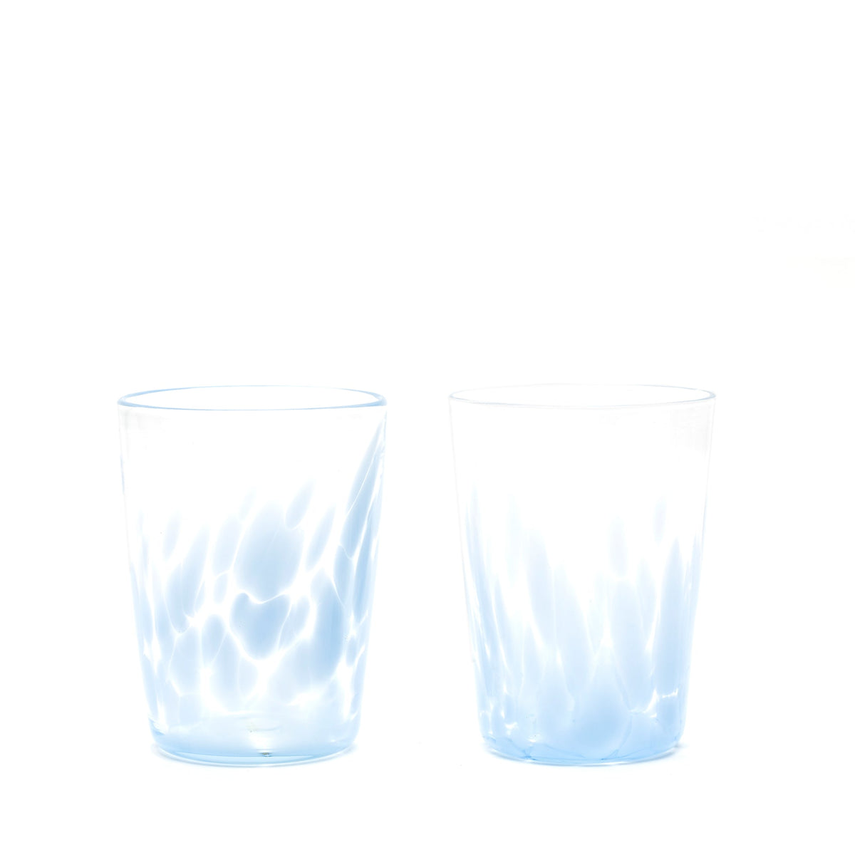 Sky Blue/Transparent Spotted Tumblers, Set of 2