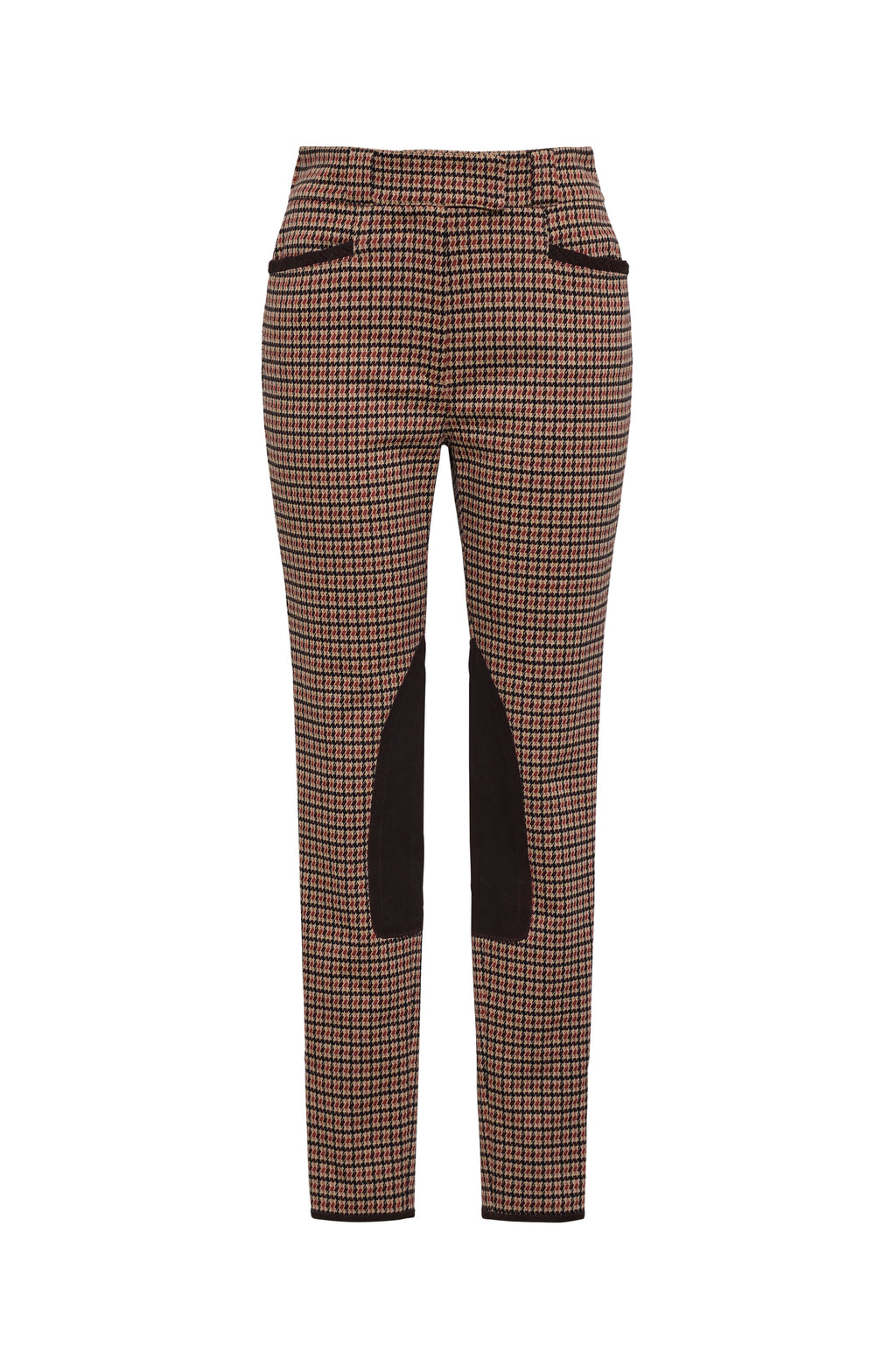 Turin Pant in Stretch Plaid Brown Navy