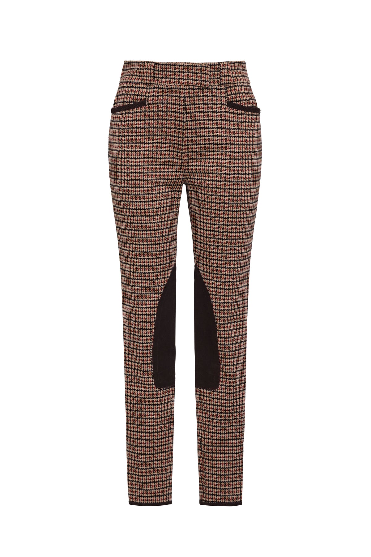 Turin Pant in Stretch Plaid Brown Navy