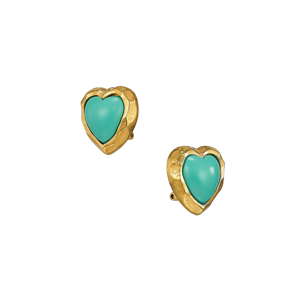 Turquoise Heart Studs